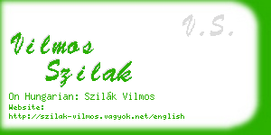 vilmos szilak business card
